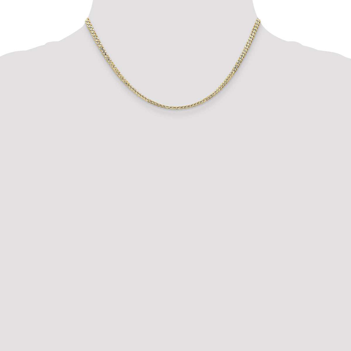 14k 3mm Open Concave Curb Chain-LCR080-16