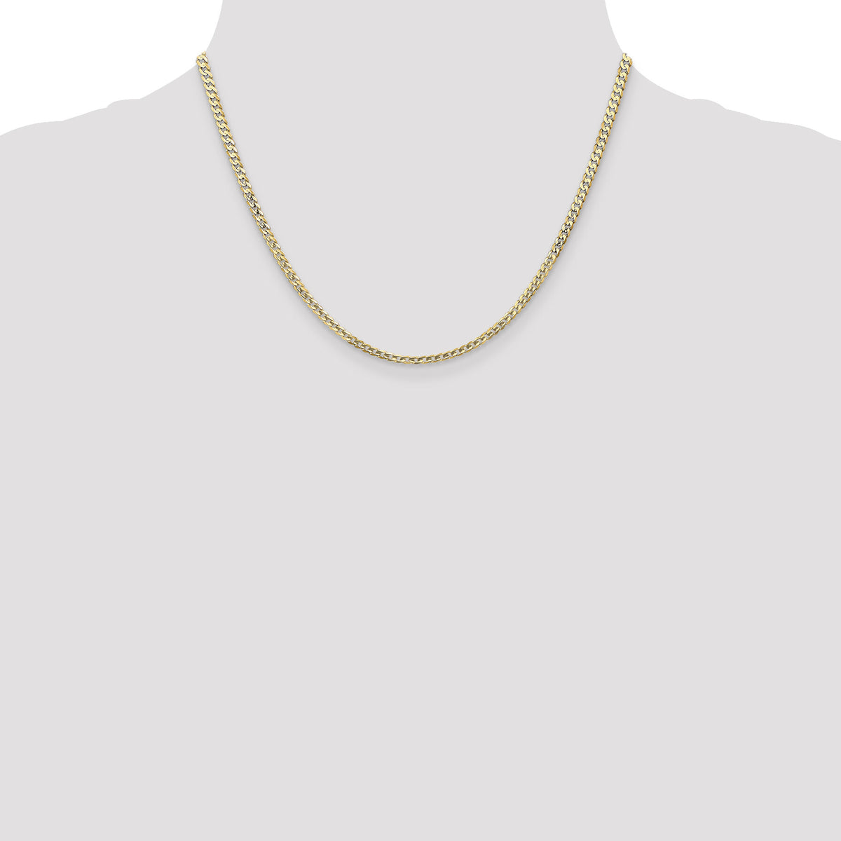 14k 3mm Open Concave Curb Chain-LCR080-18