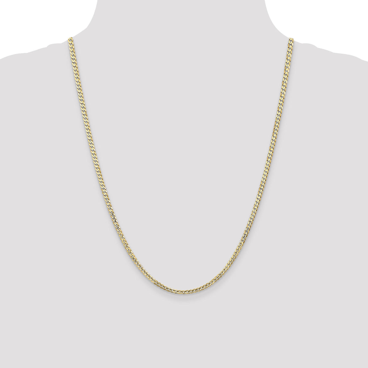 14k 3mm Open Concave Curb Chain-LCR080-24