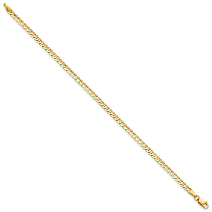 14k 3mm Open Concave Curb Chain-LCR080-8