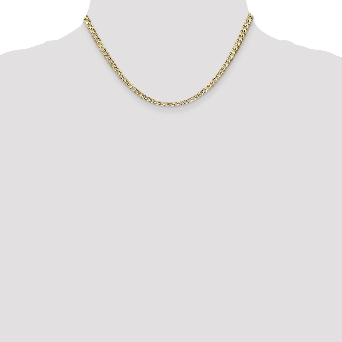 14k 3.8mm Open Concave Curb Chain-LCR100-16