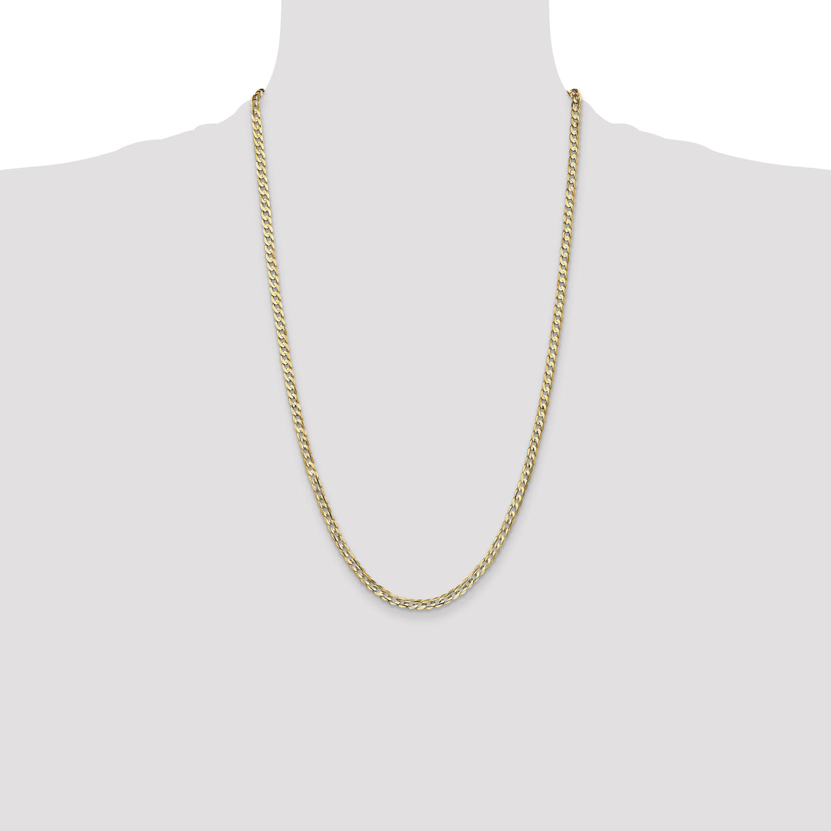 14k 3.8mm Open Concave Curb Chain-LCR100-26