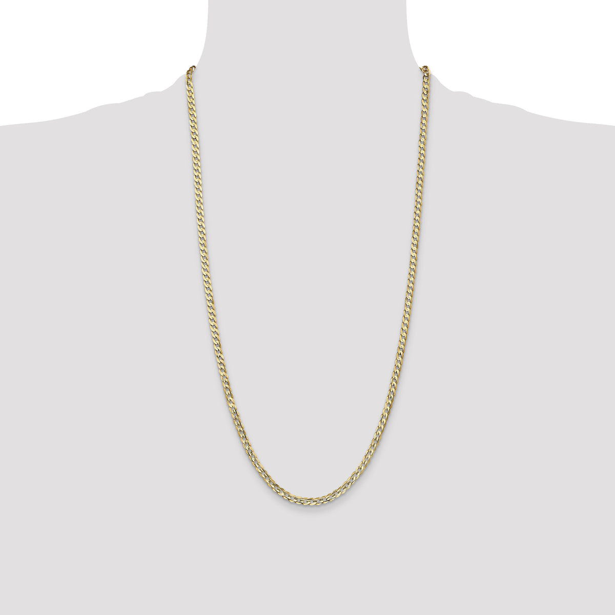 14k 3.8mm Open Concave Curb Chain-LCR100-28