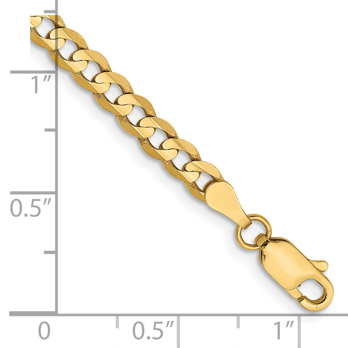 14k 3.8mm Open Concave Curb Chain-LCR100-8