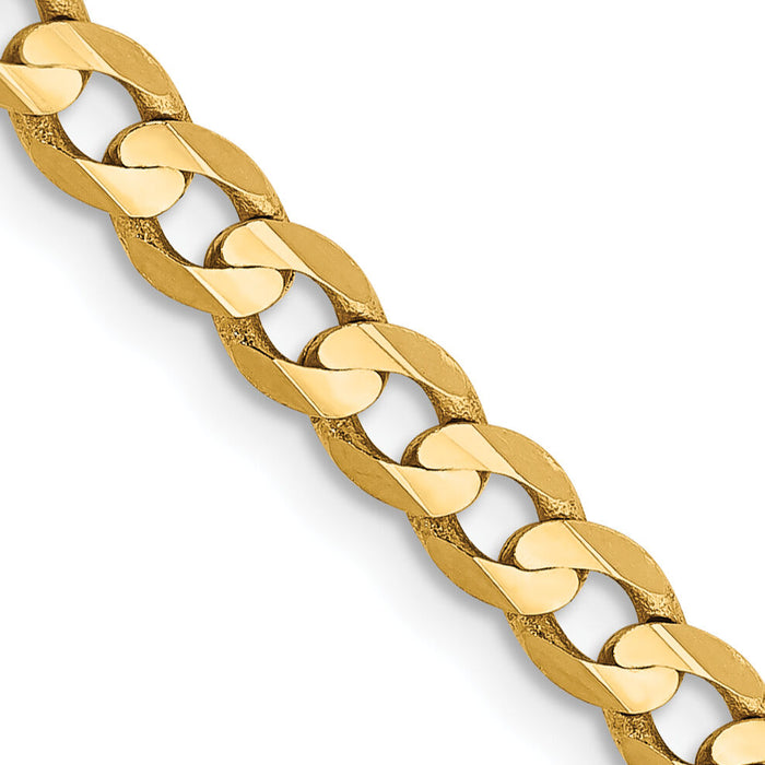 14k 3.8mm Open Concave Curb Chain-LCR100-18