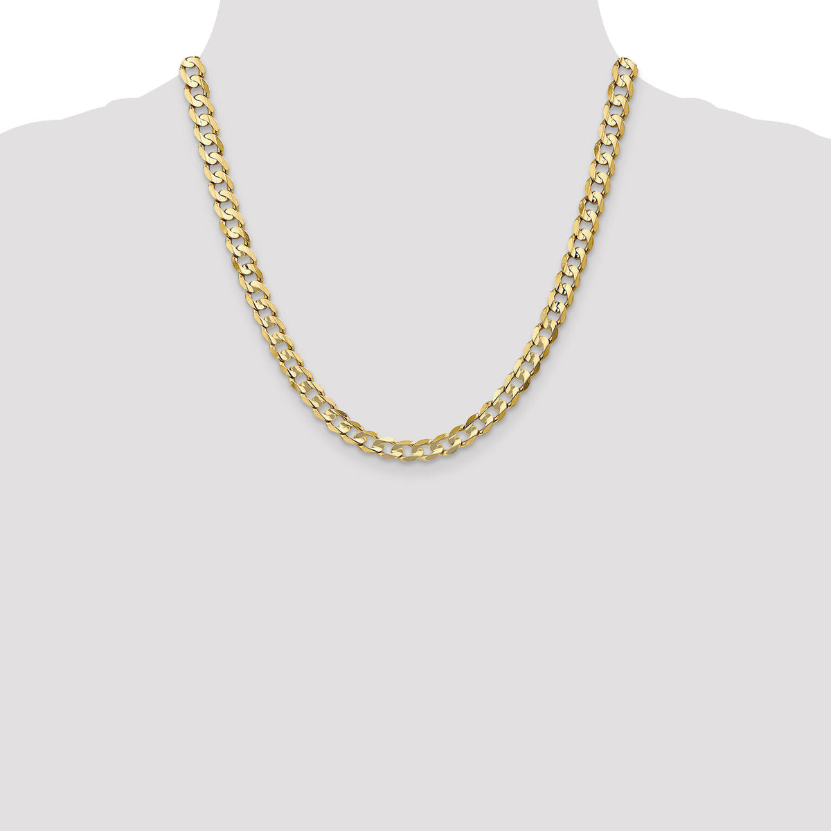 14k 6.75mm Open Concave Curb Chain-LCR180-20