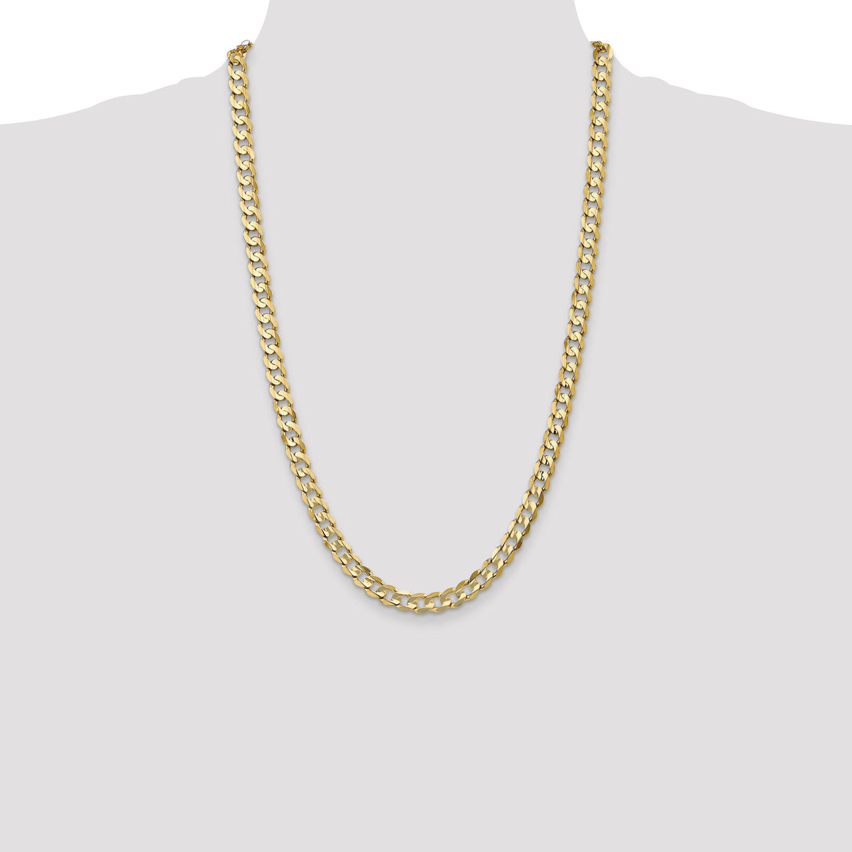 14k 6.75mm Open Concave Curb Chain-LCR180-26