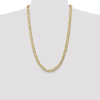 14k 6.75mm Open Concave Curb Chain-LCR180-26