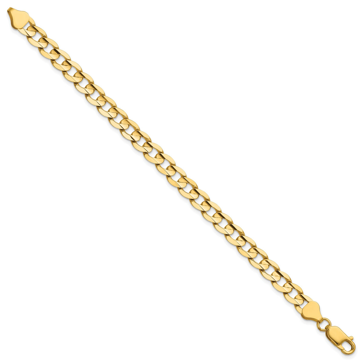 14k 6.75mm Open Concave Curb Chain-LCR180-7