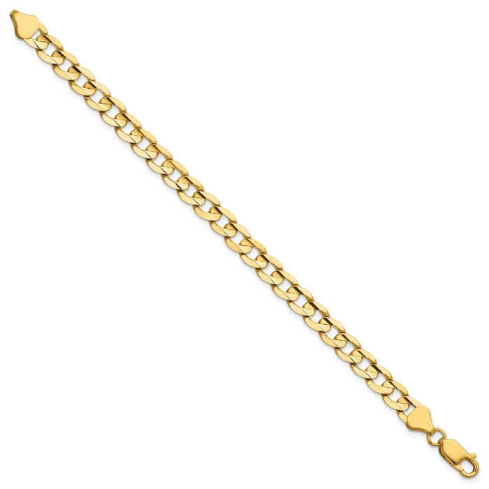 14k 6.75mm Open Concave Curb Chain-LCR180-7