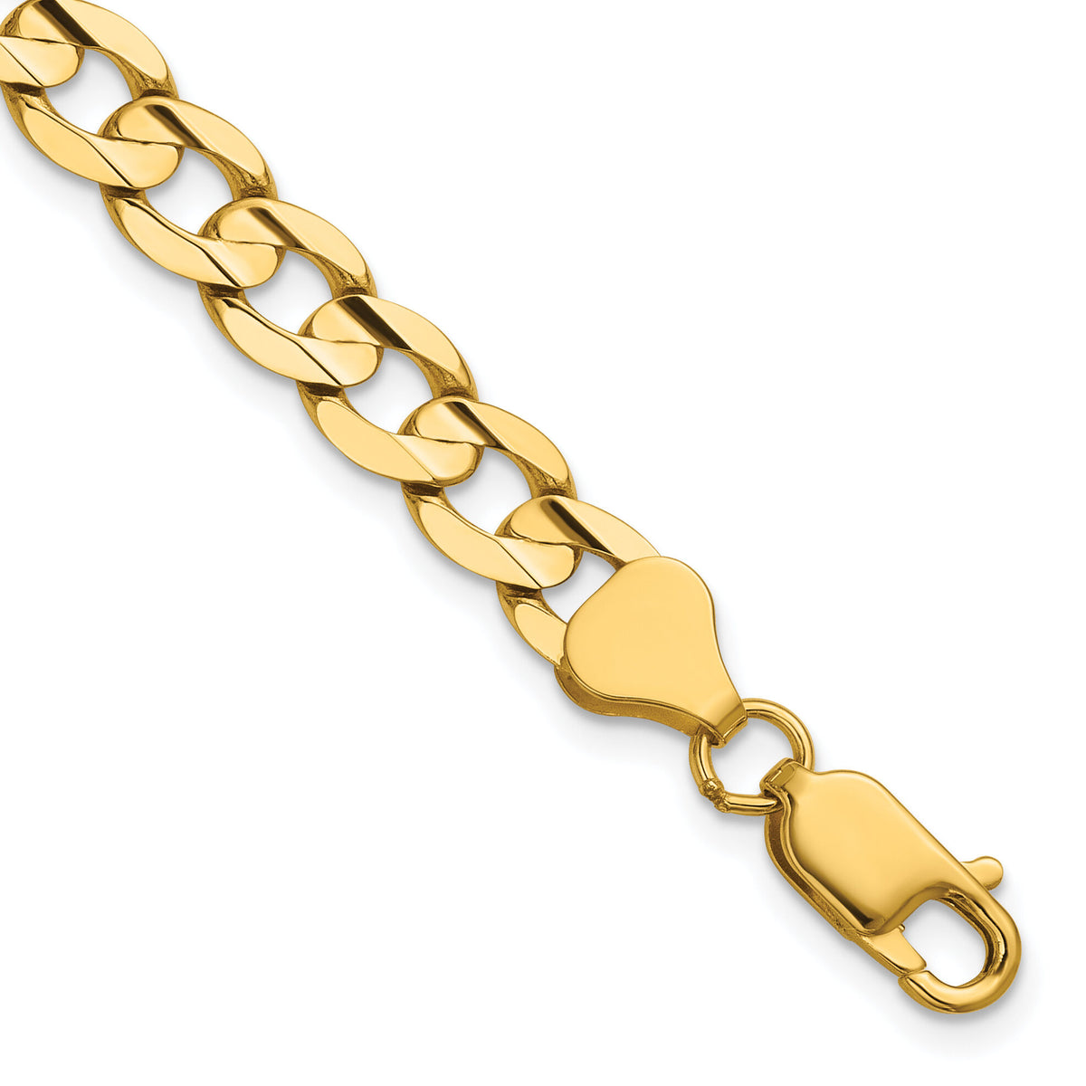 14k 6.75mm Open Concave Curb Chain-LCR180-7