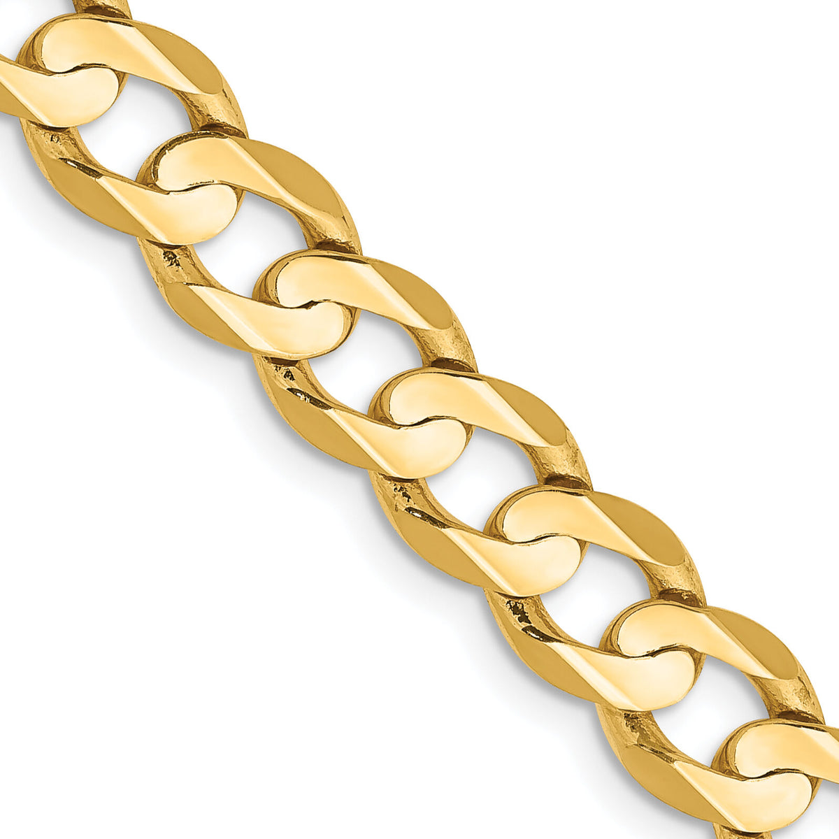 14k 6.75mm Open Concave Curb Chain-LCR180-28