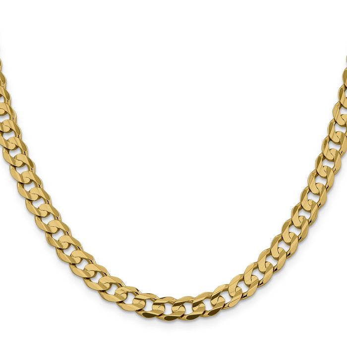 14k 7.5mm Open Concave Curb Chain-LCR200-24