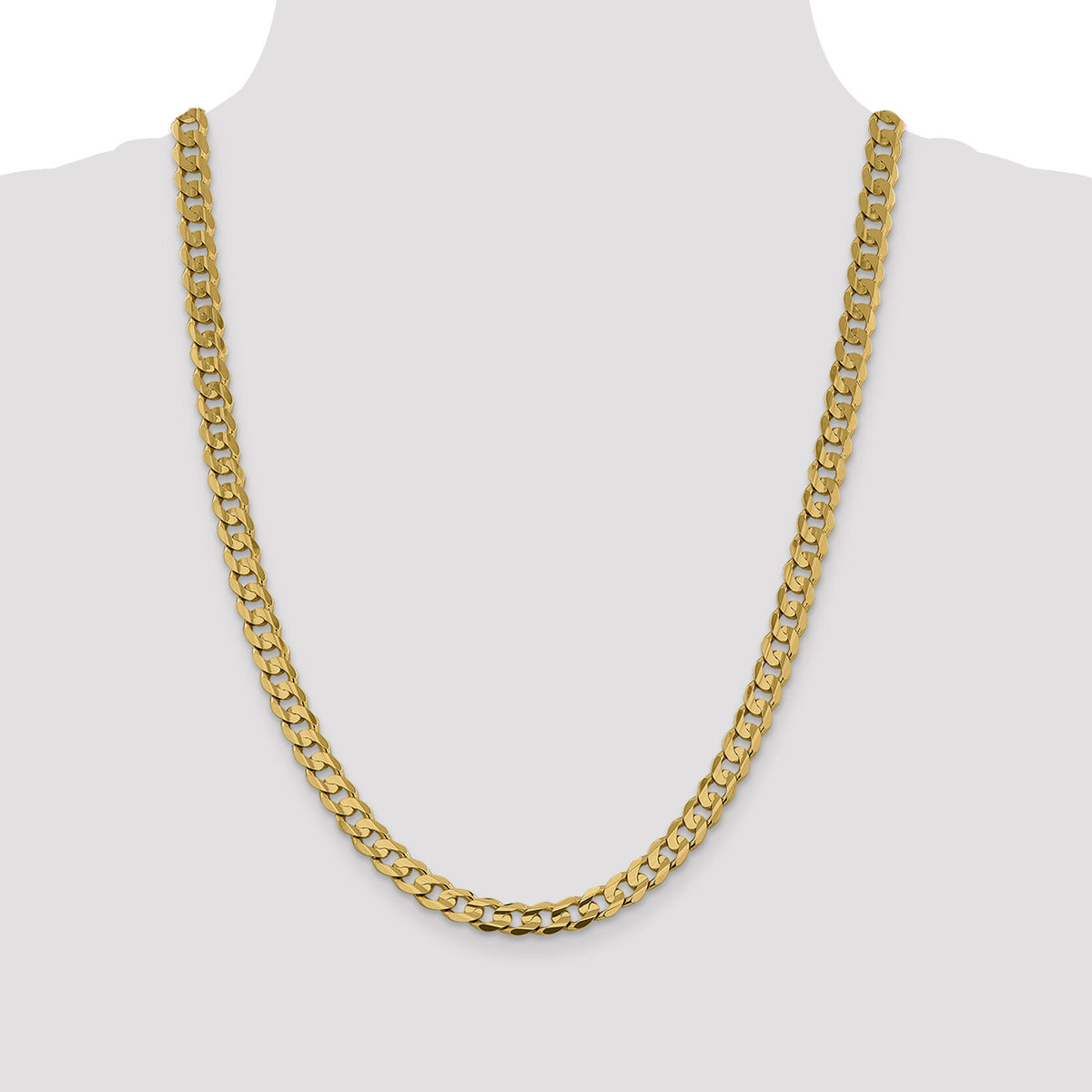 14k 7.5mm Open Concave Curb Chain-LCR200-24