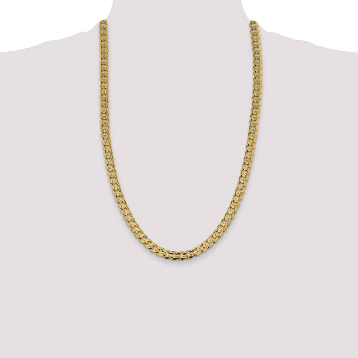 14k 7.5mm Open Concave Curb Chain-LCR200-26