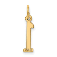 14k Small Elongated Number 1 Charm-LES01