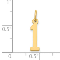 14k Small Elongated Number 1 Charm-LES01