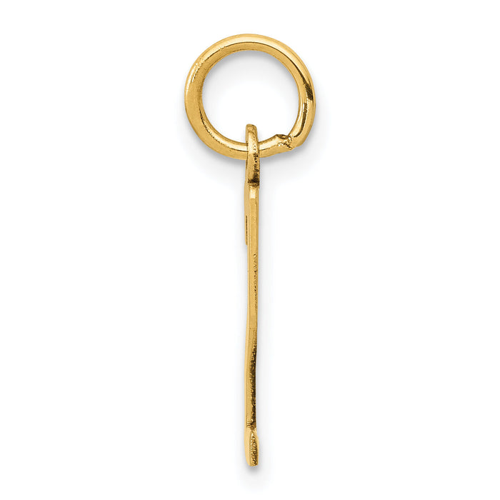 14k Small Elongated Number 2 Charm-LES02