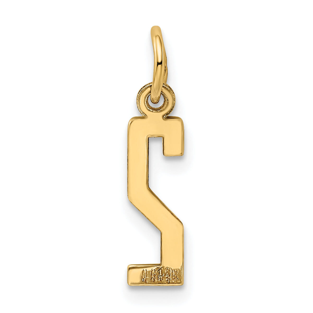 14k Small Elongated Number 2 Charm-LES02