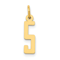 14k Small Elongated Number 5 Charm-LES05
