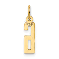 14k Small Elongated Number 6 Charm-LES06