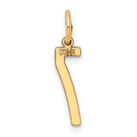 14k Small Elongated Number 7 Charm-LES07