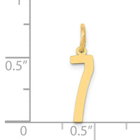 14k Small Elongated Number 7 Charm-LES07