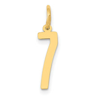 14k Small Elongated Number 7 Charm-LES07