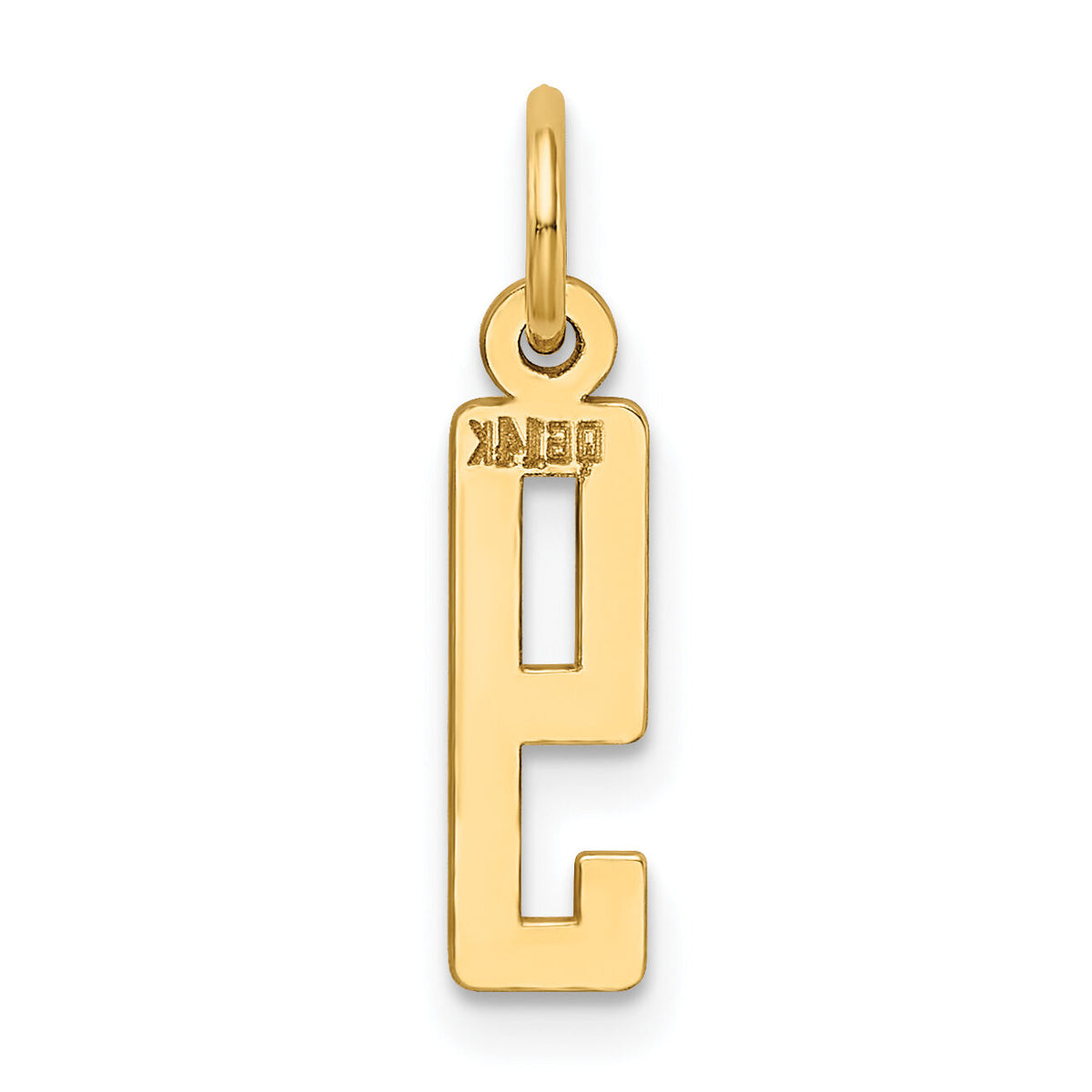 14k Small Elongated Number 9 Charm-LES09