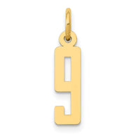 14k Small Elongated Number 9 Charm-LES09
