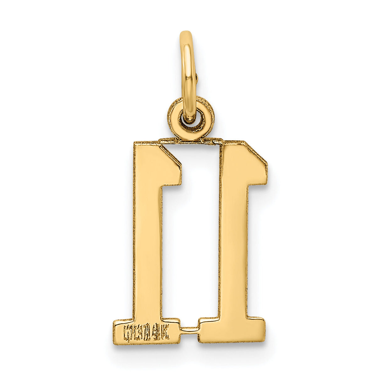 14k Small Elongated Number 11 Charm-LES11