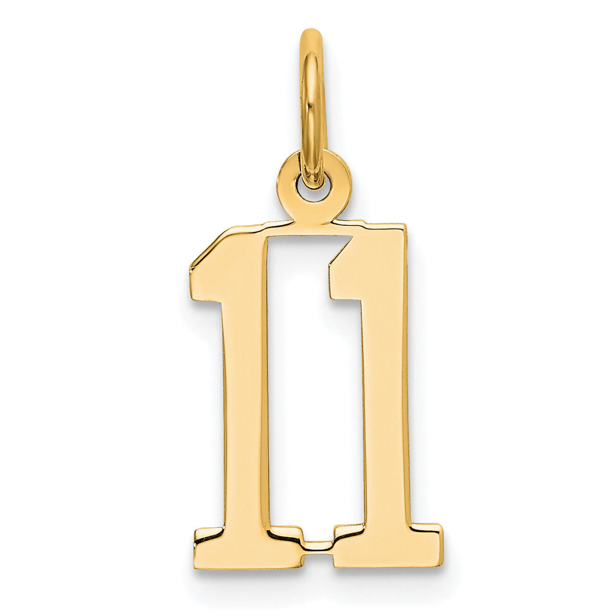 14k Small Elongated Number 11 Charm-LES11