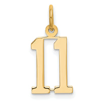 14k Small Elongated Number 11 Charm-LES11