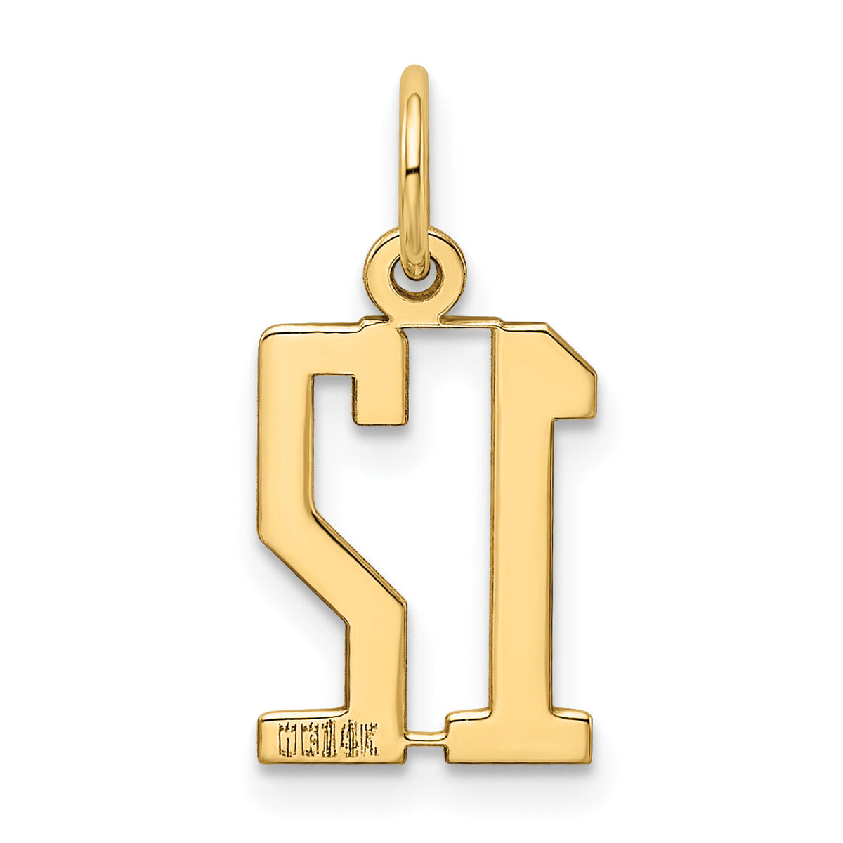 14k Small Elongated Number 12 Charm-LES12