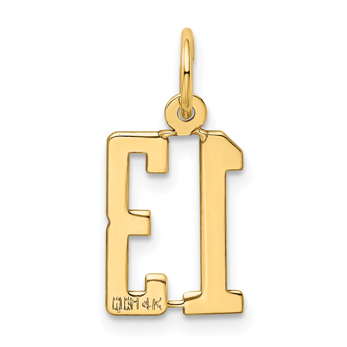 14k Small Elongated Number 13 Charm-LES13