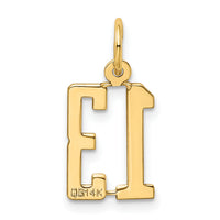 14k Small Elongated Number 13 Charm-LES13