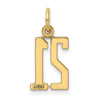 14k Small Elongated Number 21 Charm-LES21