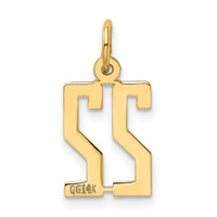 14k Small Elongated Number 22 Charm-LES22