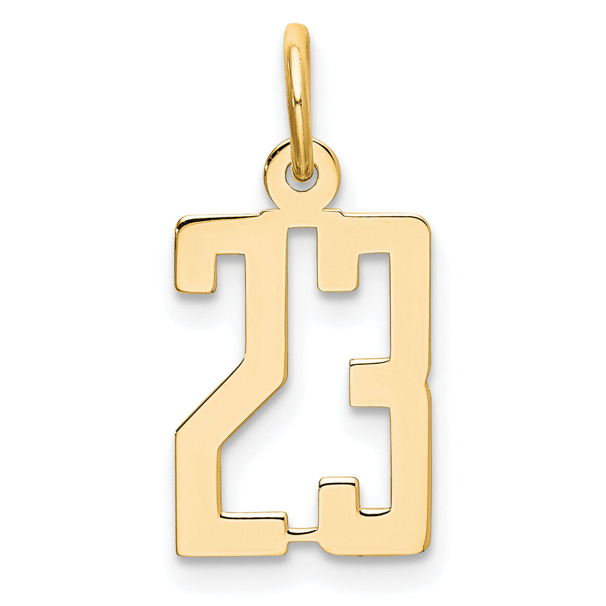 14k Small Elongated Number 23 Charm-LES23