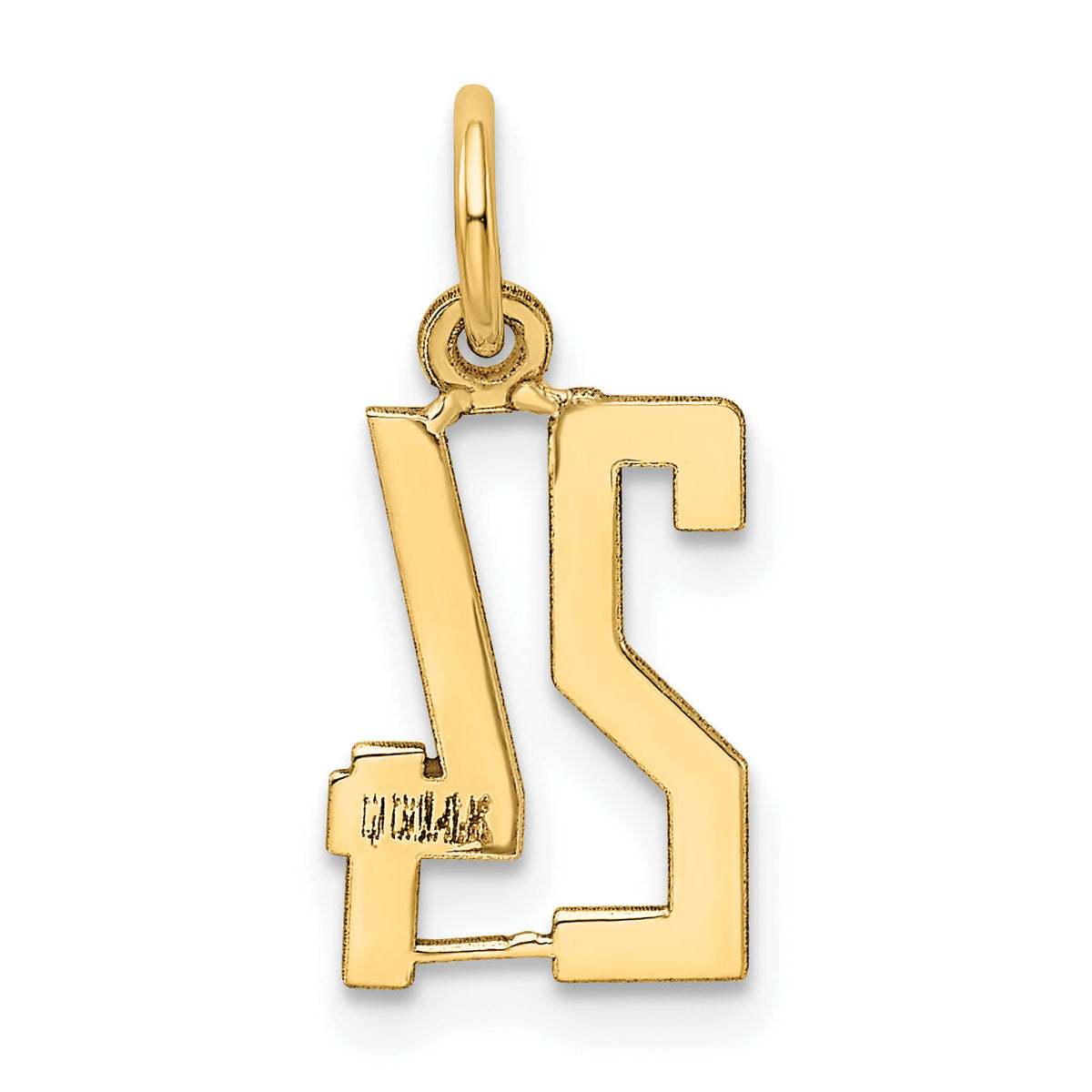 14k Small Elongated Number 24 Charm-LES24