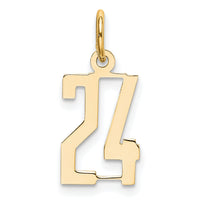 14k Small Elongated Number 24 Charm-LES24