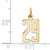 14k Small Elongated Number 29 Charm-LES29