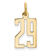 14k Small Elongated Number 29 Charm-LES29