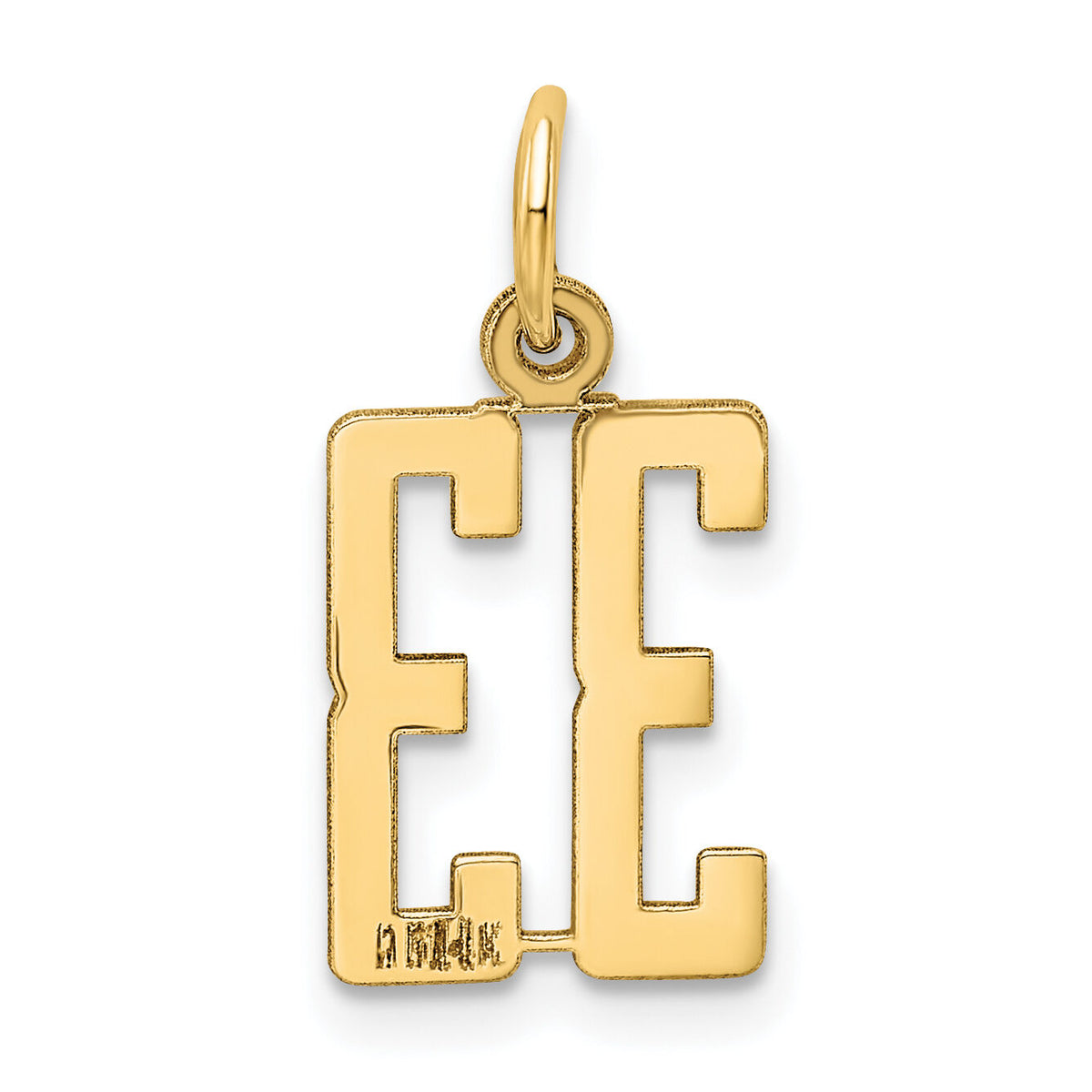 14k Small Elongated Number 33 Charm-LES33