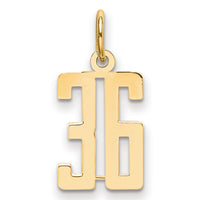 14k Small Elongated Number 36 Charm-LES36