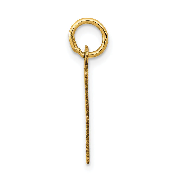 14k Small Elongated Number 38 Charm-LES38