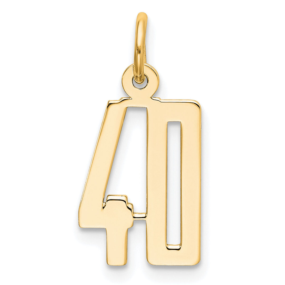 14k Small Elongated Number 40 Charm-LES40