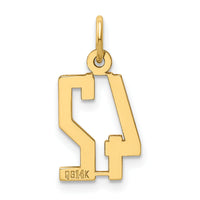 14k Small Elongated Number 42 Charm-LES42