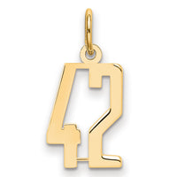 14k Small Elongated Number 42 Charm-LES42