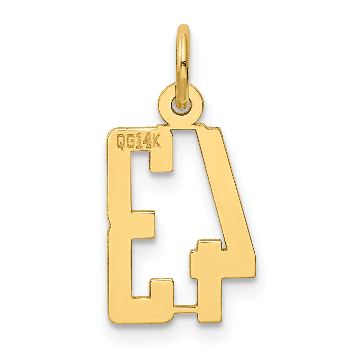 14k Small Elongated Number 43 Charm-LES43